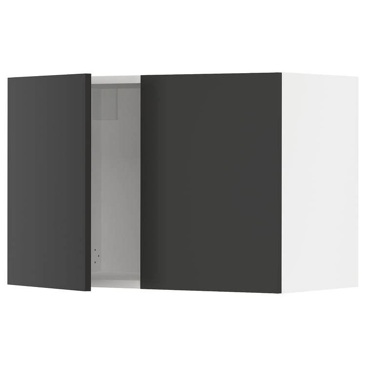 SEKTION wall with 2 doors, white/Nickebo matt anthracite, 76x37x51 cm (30x15x20") IKEA CA