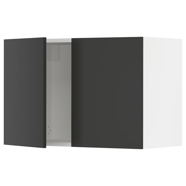 SEKTION Wall cabinet with 2 doors, white/Nickebo matt anthracite, 30x15x20 "
