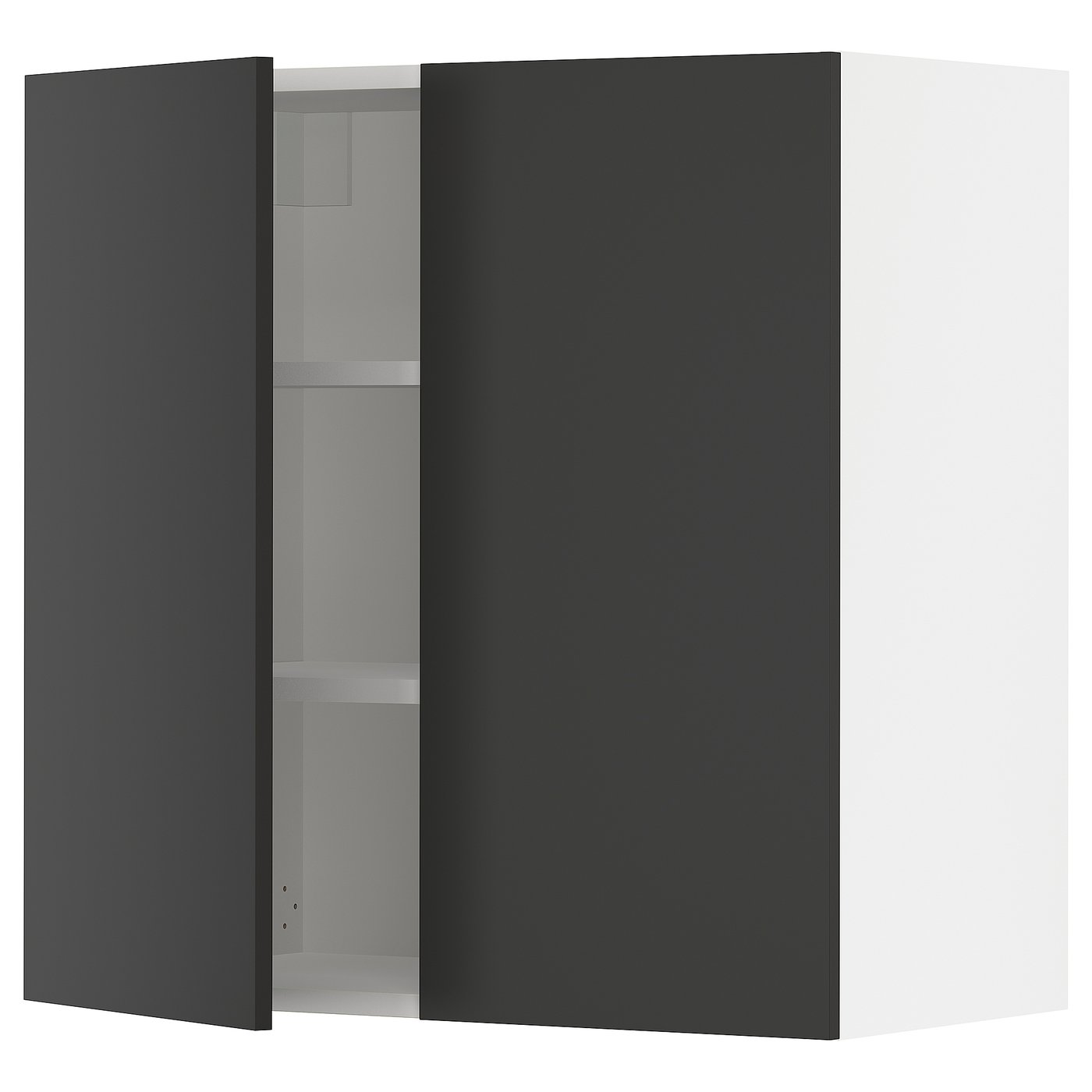 SEKTION wall cabinet with 2 doors, white/Nickebo matt anthracite