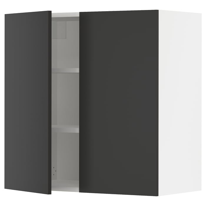 SEKTION wall with 2 doors, white/Nickebo matt anthracite
