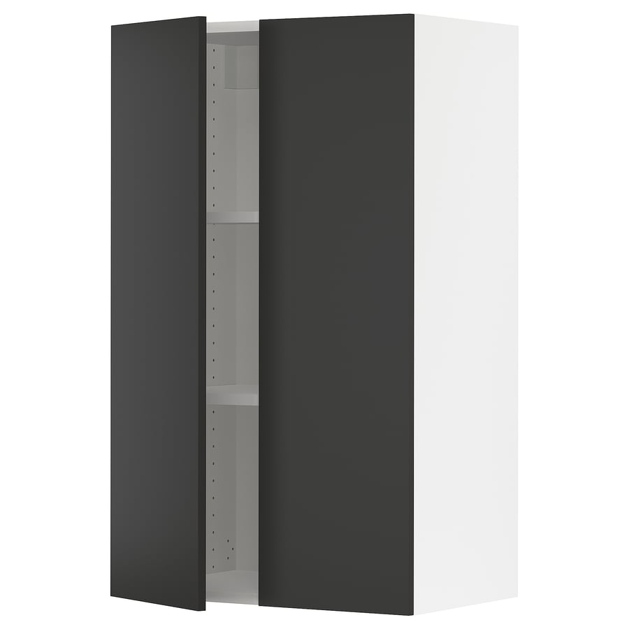 SEKTION wall with 2 doors, white/Nickebo matt anthracite