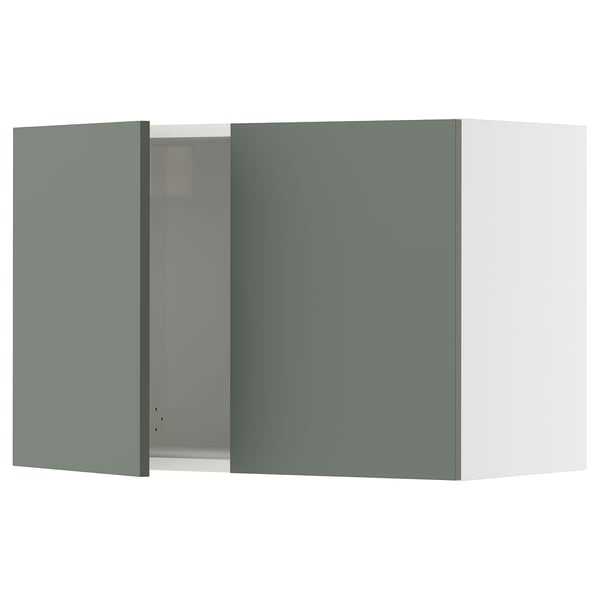 SEKTION Wall cabinet with 2 doors, white/Nickebo matt grey-green, 30x15x20 "