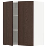 SEKTION Wall cabinet with 2 doors, white/Sinarp brown, 24x15x30 "