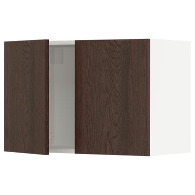 SEKTION Wall cabinet with 2 doors, white/Sinarp brown, 30x15x20 "