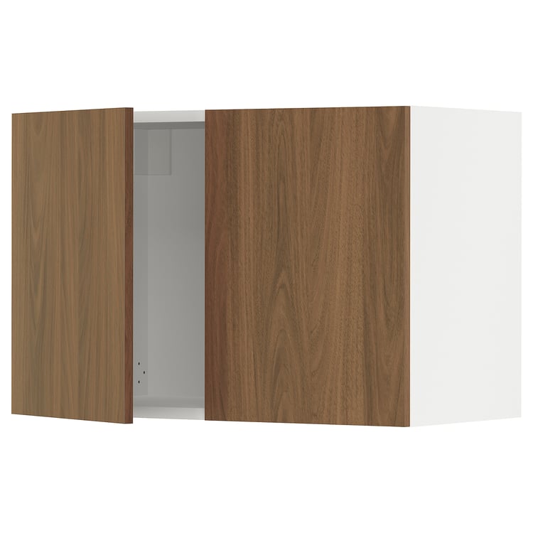 SEKTION wall with 2 doors, white/Tistorp brown walnut effect
