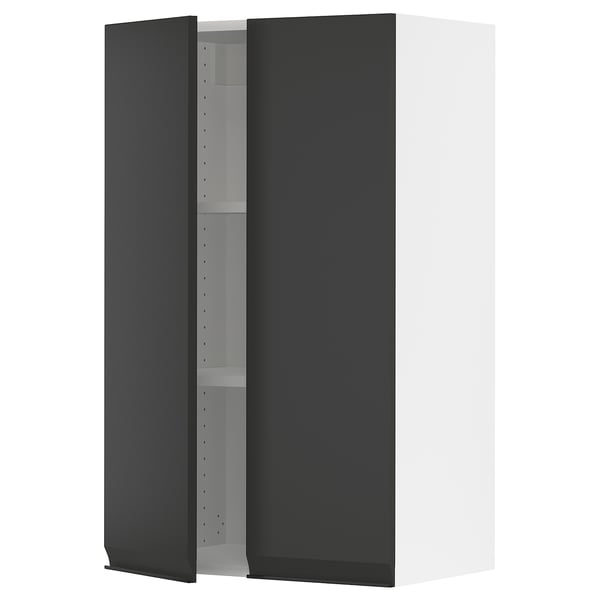 SEKTION Wall cabinet with 2 doors, white/Upplöv matt anthracite, 24x15x40 "
