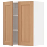 SEKTION Wall cabinet with 2 doors, white/Vedhamn oak, 24x15x30 "