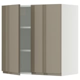 SEKTION Wall cabinet with 2 doors, white/Voxtorp high-gloss dark grey-brown, 30x15x30 "