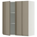 SEKTION Wall cabinet with 2 doors, white/Voxtorp high-gloss dark grey-brown, 36x15x40 "