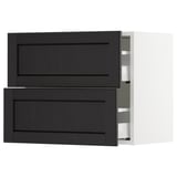 SEKTION Wall cabinet with 2 drawers, white Maximera/Lerhyttan black stained, 24x15x20 "