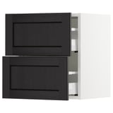 SEKTION Wall cabinet with 2 drawers, white Maximera/Lerhyttan black stained, 18x15x20 "