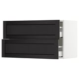 SEKTION Wall cabinet with 2 drawers, white Maximera/Lerhyttan black stained, 36x15x20 "