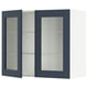 SEKTION Wall cabinet with 2 glass doors, white Axstad/matte blue, 36x15x30 "