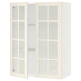 SEKTION Wall cabinet with 2 glass doors, white/Bodbyn off-white, 30x15x40 "