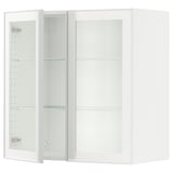 SEKTION Wall cabinet with 2 glass doors, white/Hejsta white clear glass, 30x15x30 "