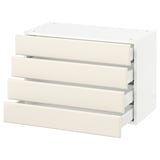 SEKTION Wall cabinet with 4 drawers, white Maximera/Bodbyn off-white, 30x15x20 "