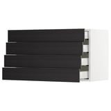 SEKTION Wall cabinet with 4 drawers, white Maximera/Lerhyttan black stained, 36x15x20 "