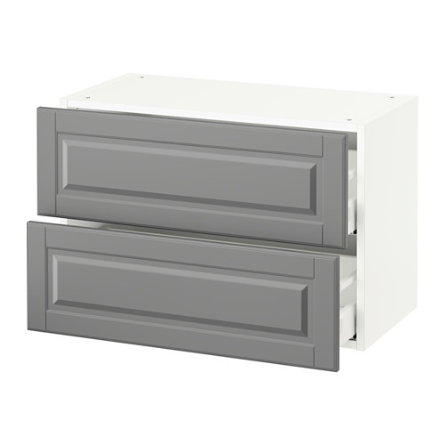 SEKTION Wall with 2 drawers white, Bodbyn gray, 30x15x20 " IKEA