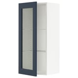 SEKTION Wall cabinet with glass door, white Axstad/matte blue, 18x15x40 "
