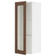 SEKTION Wall cabinet with glass door, white Enköping/brown walnut effect, 15x15x40 "