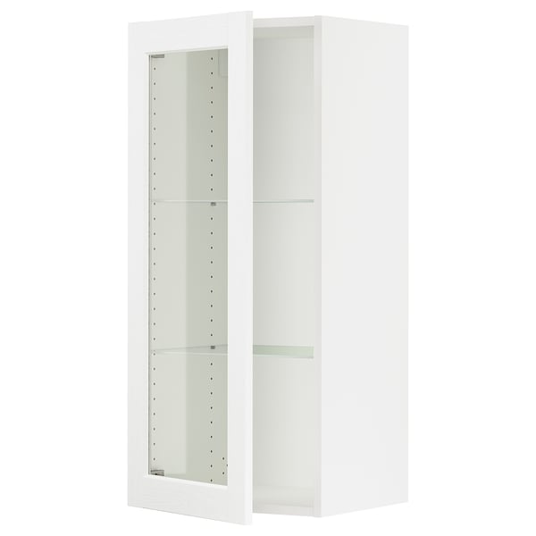 SEKTION Wall cabinet with glass door, white Enköping/white wood effect, 18x15x40 "