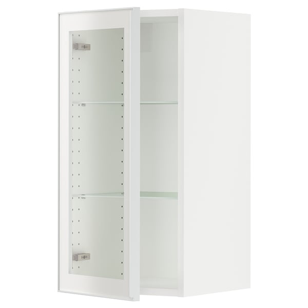 SEKTION Wall cabinet with glass door, white/Hejsta white clear glass, 15x15x30 "