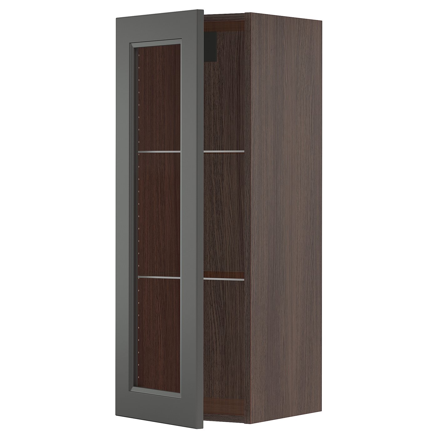 SEKTION Wall with glass door brown, Axstad dark gray IKEA