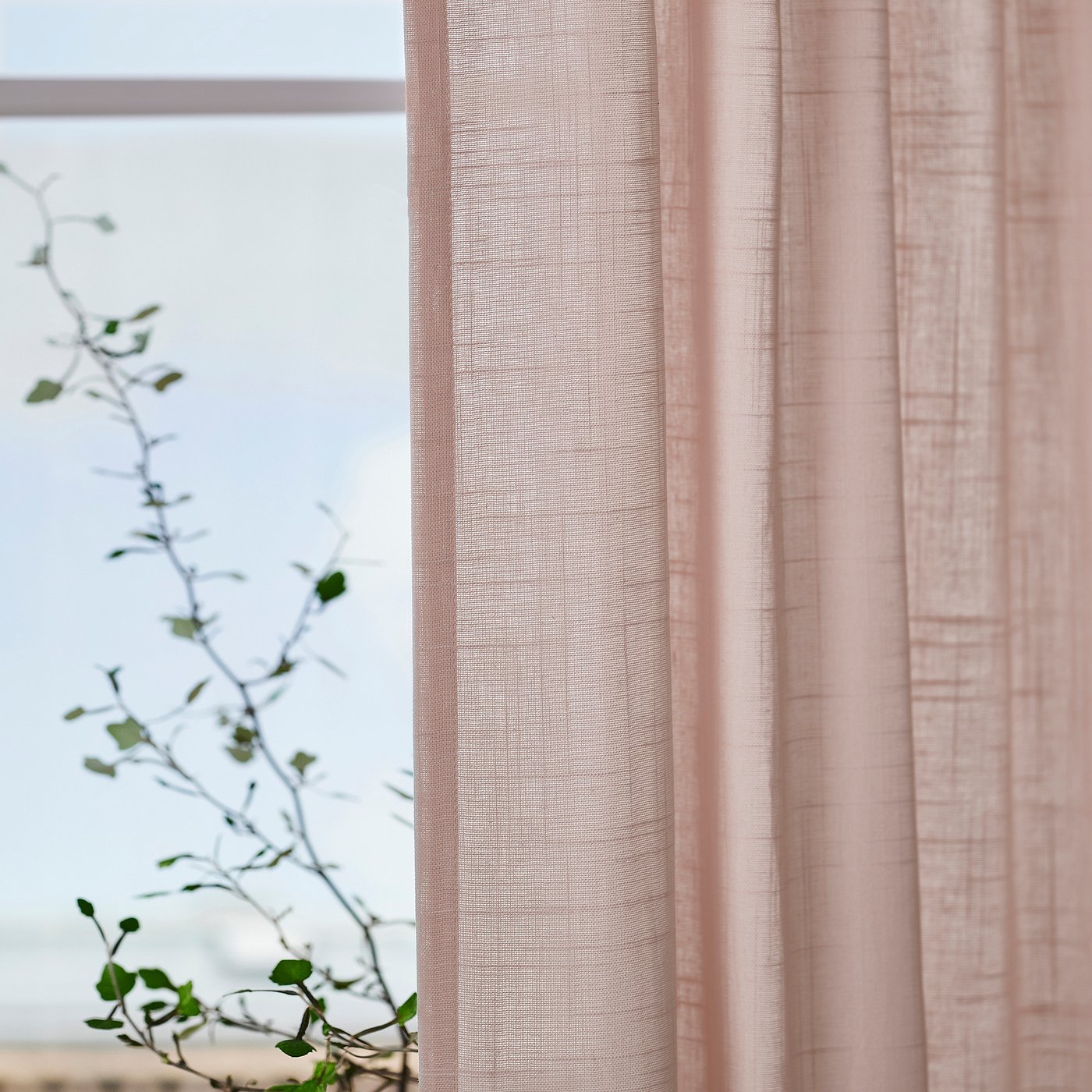 SILVERLÖNN sheer curtains, 1 pair, pink/with heading tape, 145x250