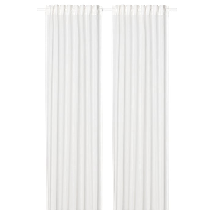 Silverlönn SILVERLÖNN sheer curtains, 1 pair, white/with heading tape, 145x250 cm ...