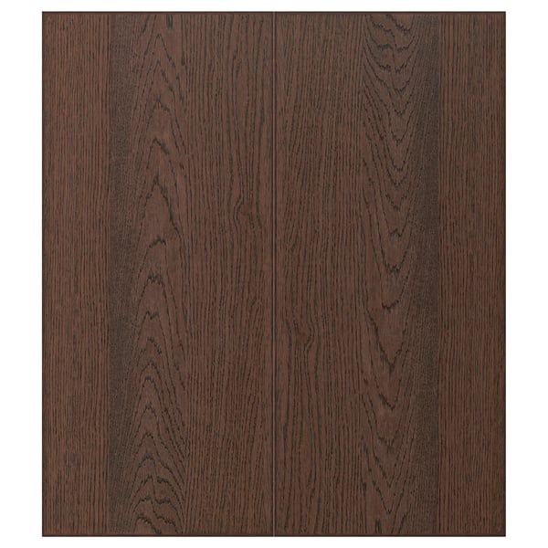 SINARP 2-p door/corner base cabinet set, brown, 13x30 "
