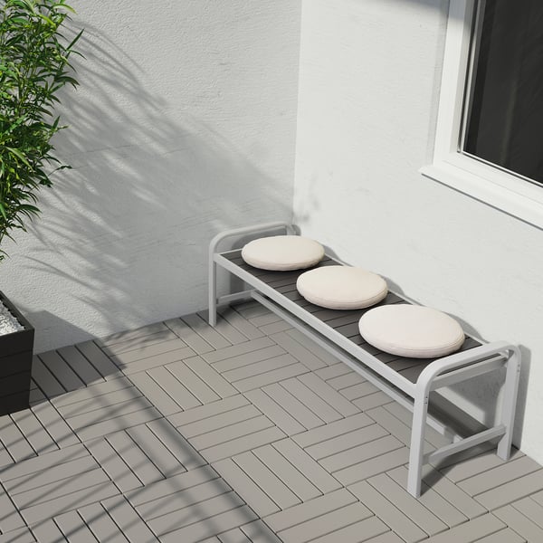 SJÄLLAND Bench, outdoor, light gray/dark gray, 136 cm (531/2") IKEA CA