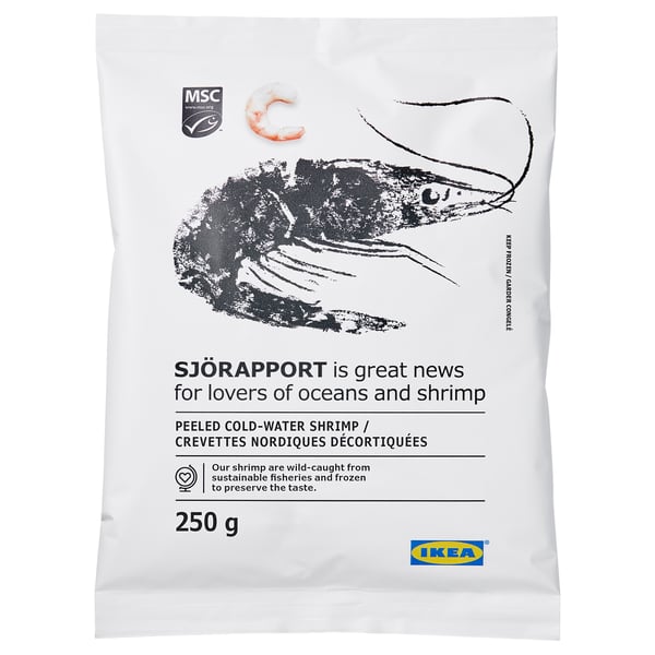 SJÖRAPPORT Peeled shrimp, MSC certified frozen, 9 oz