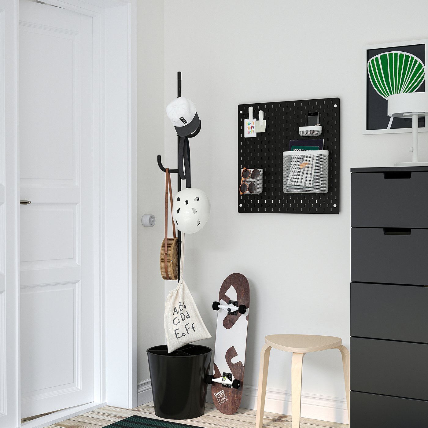 SKÅDIS pegboard combination, black, 56x56 cm (22x22