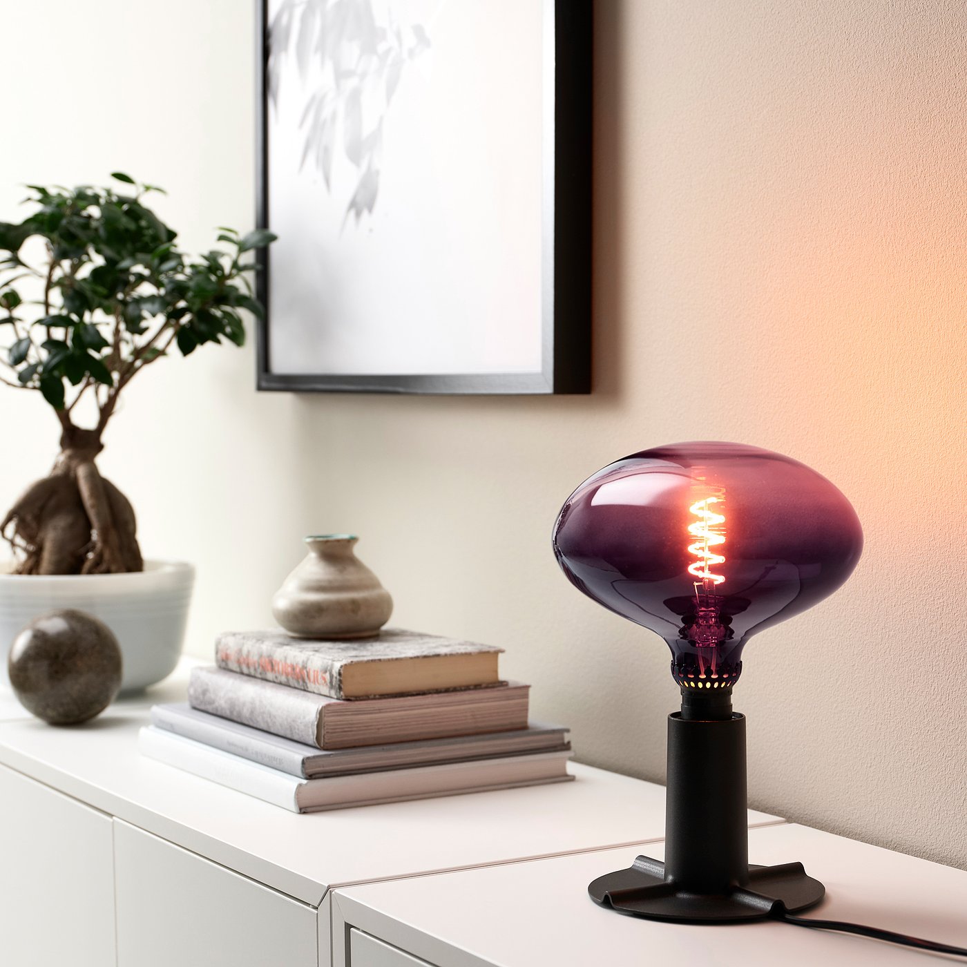 SKALLRAN Table lamp base, dark gray/metal IKEA