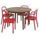 SKANSNÄS / STOCKHOLM 2025 Table and 4 chairs, brown beech/red, 45 1/4/66 7/8 "