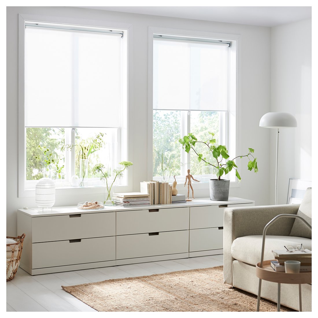 SKOGSKLÖVER roller blind, white, 96.5x195 cm (38x76 ¾") - IKEA CA