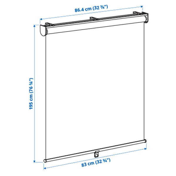 SKOGSKLÖVER Roller blind, white, 34x76 ¾ "