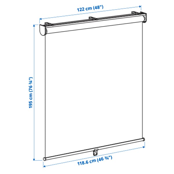 SKOGSKLÖVER Roller blind, white, 48x76 ¾ "