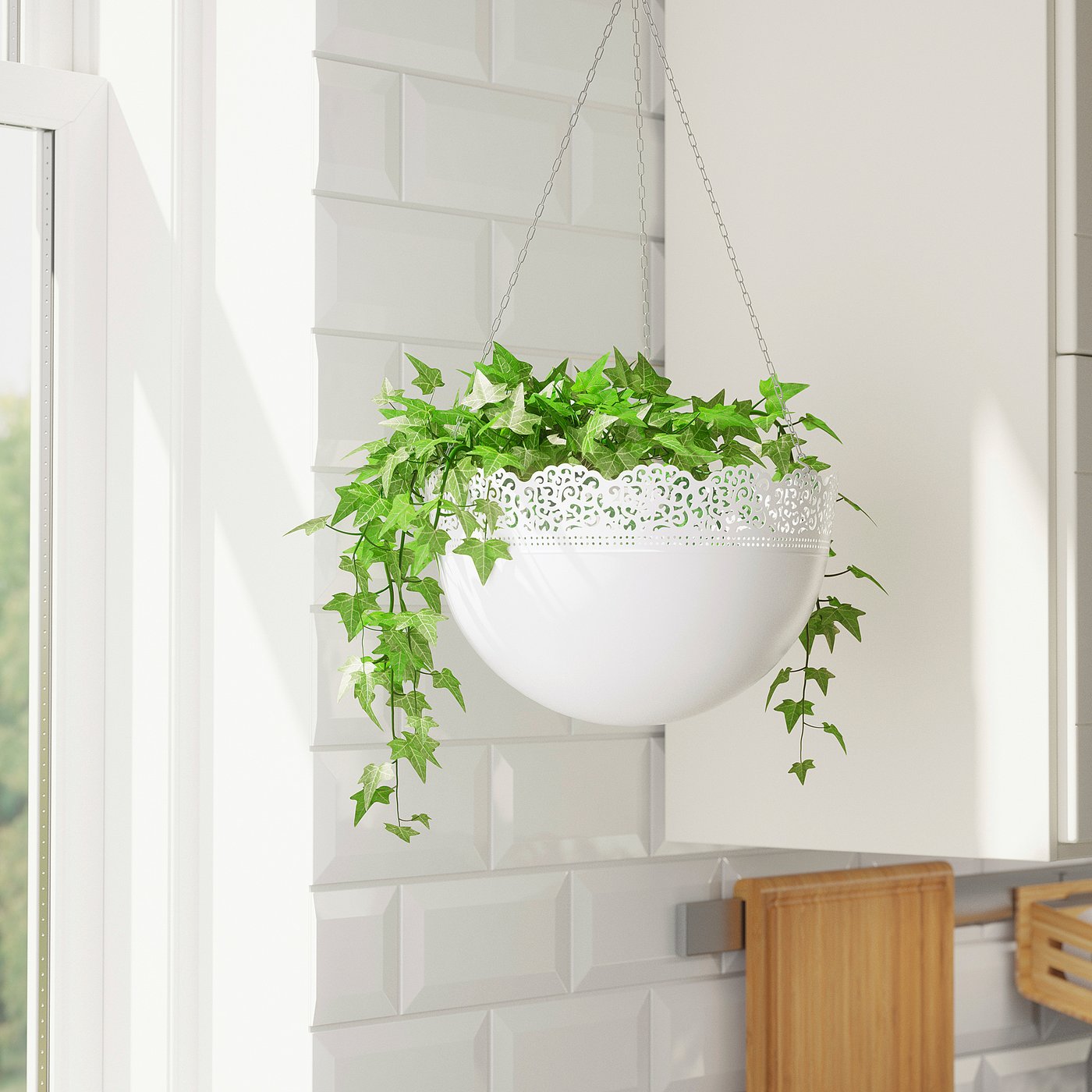 SKURAR Hanging planter indoor/outdoor, white IKEA
