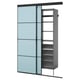 SKYTTA / AURDAL Reach-in wardrobe with sliding door, black dark gray/Mehamn light blue, 59 7/8x25 5/8x94 1/2 "