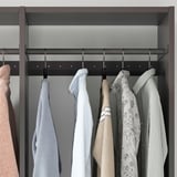 SKYTTA / AURDAL Reach-in wardrobe with sliding door, black Mehamn/white stained oak effect dark gray, 59 7/8x25 5/8x94 1/2 "