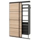 SKYTTA / AURDAL Reach-in wardrobe with sliding door, black Mehamn/white stained oak effect dark gray, 59 7/8x25 5/8x94 1/2 "