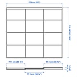 SKYTTA / HOKKSUND Sliding door combination, black/high-gloss light gray, 89x80 1/2 "