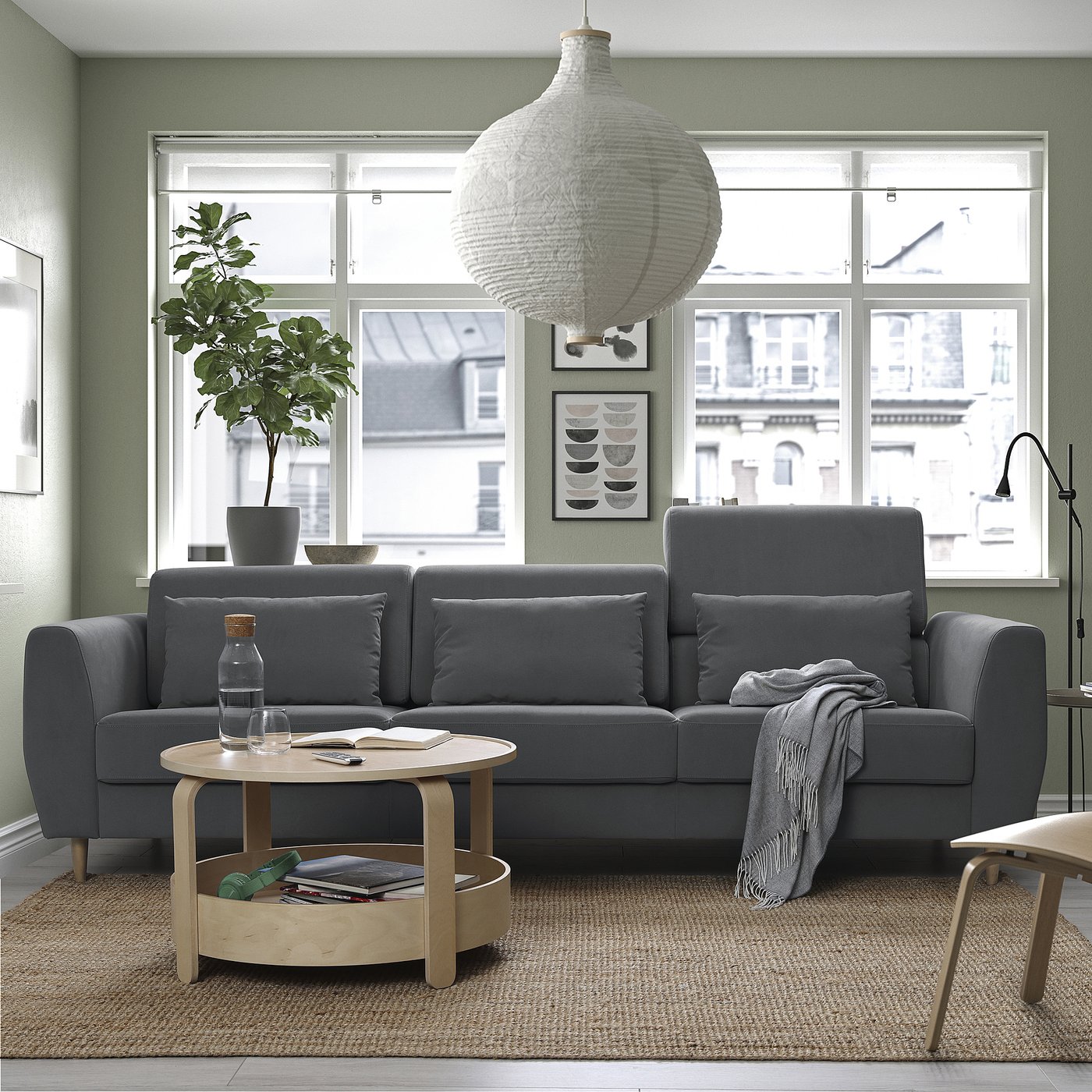 SLATORP sofa, Hakebo dark gray - IKEA CA