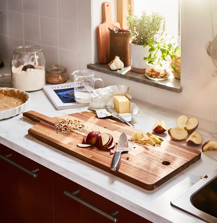 SMÅÄTA chopping board, acacia, 72x28 cm (28 ¼x11") - IKEA CA