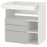 SMÅSTAD Changing table, white gray/with 3 drawers, 35 3/8x31 1/2x39 3/8 "
