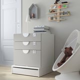 SMÅSTAD / UPPFÖRA 3-drawer chest, white/gray, 23 5/8x25 5/8x29 7/8 "