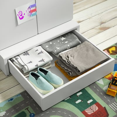 SMÅSTAD / UPPFÖRA 3-drawer chest, white/gray, 23 5/8x25 5/8x29 7/8 "