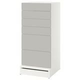 SMÅSTAD / UPPFÖRA 6-drawer chest, white/gray, 23 5/8x25 5/8x53 1/2 "