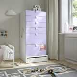 SMÅSTAD / UPPFÖRA 6-drawer chest, white/lilac, 23 5/8x25 5/8x53 1/2 "